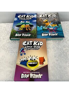 Cat Kid Comic Club Set Of 3 Books By Dav Pilkey Hardcover Influencers Perspectiv